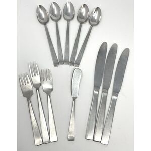 SOLA CORA Flatware Lot MCM HOLLAND STAINLESS STEEL Set Of 12 Forks Knives Spoons